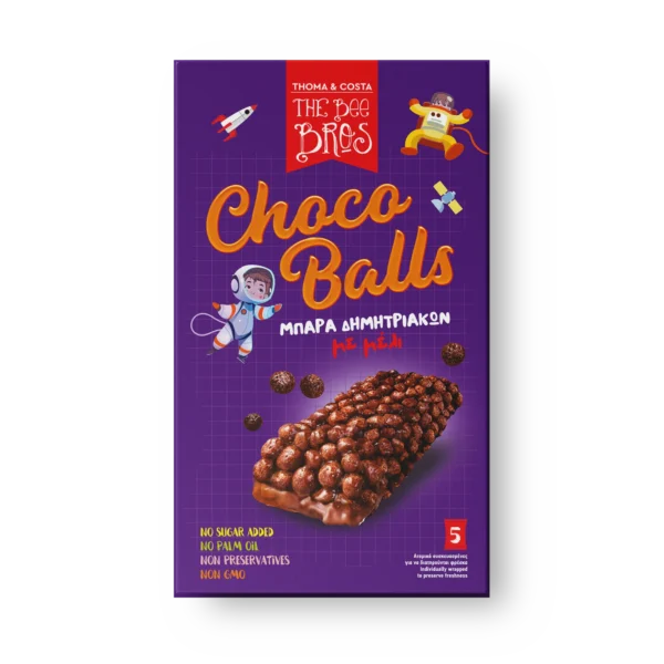 THE BEE BROS Μπάρα δημητριακών με μέλι και σοκολάτα 5x25gr