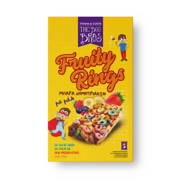 THE BEE BROS Μπάρα δημητριακών με μέλι και φρούτα 5x25gr