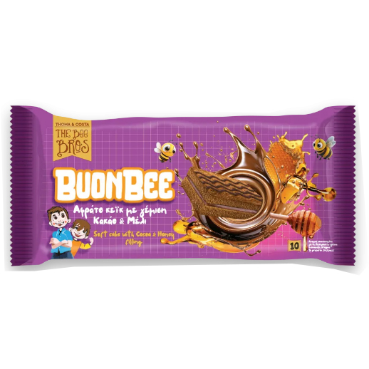 THE BEE BROS BUONBEE ΑΦΡΑΤΟ ΚΕΙΚ ΜΕ ΚΑΚΑΟ & ΜΕΛΙ 10 τεμ.
