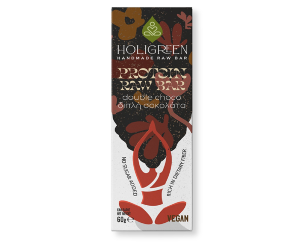 HOLIGREEN Χειροποίητη Μπάρα Διπλή Σοκολάτα 60g