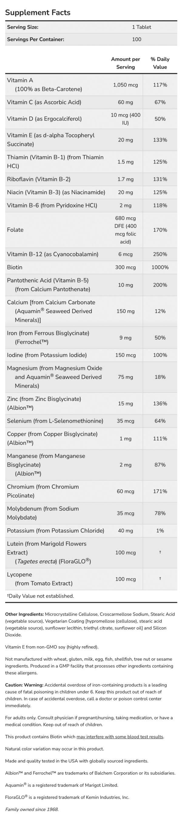 NOW FOODS Daily Vits™ 100Tablets