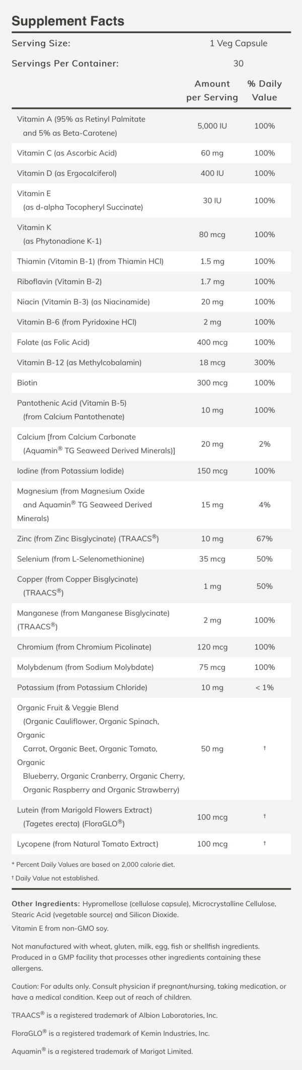 NOW FOODS Daily Vits™ 30Veg Capsules