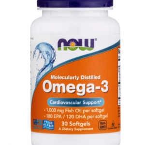 NOW FOODS Omega-3,Molecularly Distilled 30Softgels