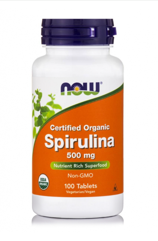 NOW FOODS Spirulina 500mg 100 Tablets