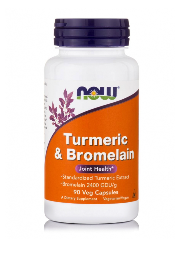NOW FOODS Turmeric & Bromelain 90Veg Capsules