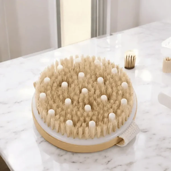 PELION Ξύλινη Βούρτσα Σώματος με Φυσική Τρίχα και Όζους για Dry brushing