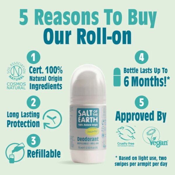 SALT OF THE EARTH Αποσμητικό Επαναγεμιζόμενο Roll-On Χωρίς Άρωμα 75ml