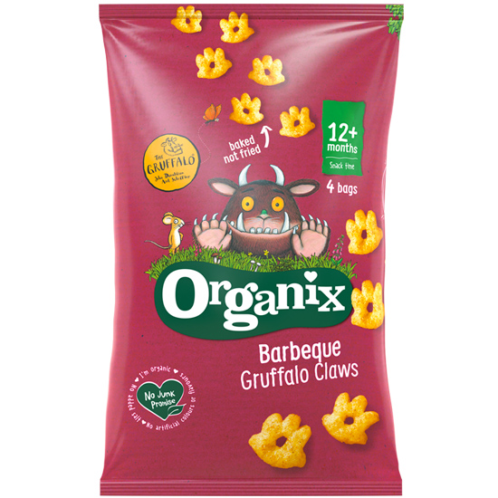ORGANIX Πολυσυσκευασία Πατουσίτσες Καλαμποκιού 'Barbeque Gruffalo' +12μ (4x15g)