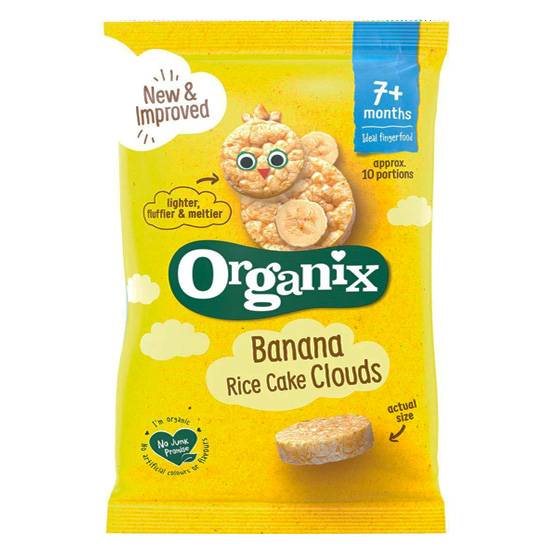 ORGANIX Ρυζογκοφρέτα 'Clouds' με Μπανάνα +7μ 40g