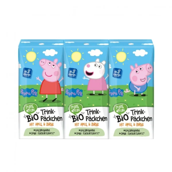 PURE & FUN Χυμός με Μήλο & Αχλάδι Peppa Pig 3x200ml